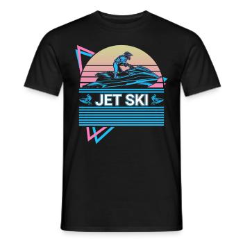 Jet Ski Retro - Männer T-Shirt - Schwarz - Vorne - AI Model Male 178 light (178cm)