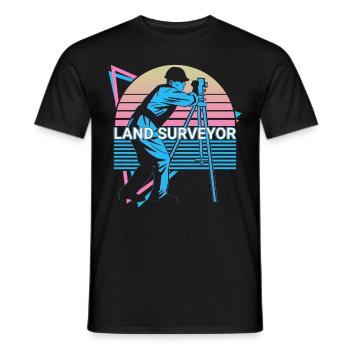 Landvermesser Retro - Männer T-Shirt - Schwarz - Vorne - AI Model Male 178 light (178cm)