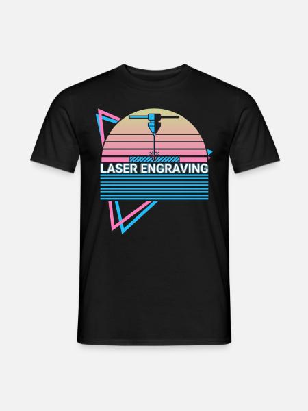 Laser Engraving Retro - Men's T-Shirt - black