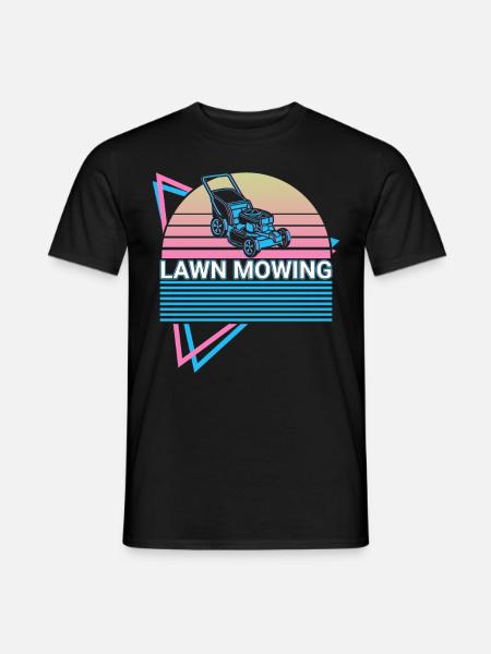 Lawn mowing retro - Men's T-Shirt - black