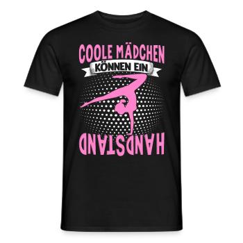 Handstände Turnerin Damen Mädchen Turner Kopfüber - Männer T-Shirt - Schwarz - Vorne - AI Model Male 178 light (178cm)