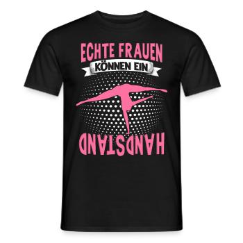 Handstände Turnerin Damen Mädchen Turner Kopfüber - Männer T-Shirt - Schwarz - Vorne - AI Model Male 178 light (178cm)