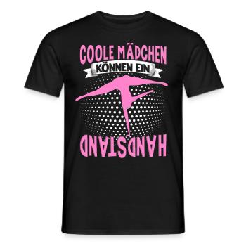 Handstände Turnerin Damen Mädchen Turner Kopfüber - Männer T-Shirt - Schwarz - Vorne - AI Model Male 178 light (178cm)
