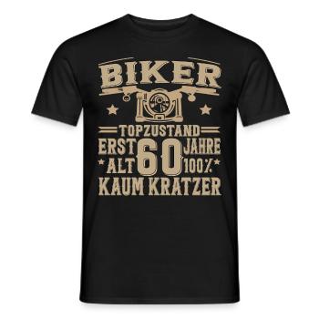 60 Geburtstag Mann Biker 60 Jahre Motorrad - Männer T-Shirt - Schwarz - Vorne - AI Model Male 178 light (178cm)
