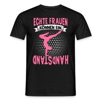 Handstände Turnerin Damen Mädchen Turner Kopfüber - Männer T-Shirt - Schwarz - Vorne - AI Model Male 178 light (178cm)