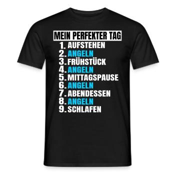 Mein perfekter Tag Angeln Fischen Fischer Lustig - Männer T-Shirt - Schwarz - Vorne - AI Model Male 178 light (178cm)