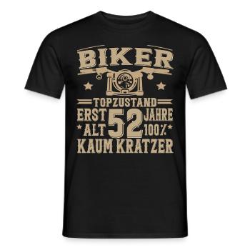 52 Geburtstag Mann Biker 52 Jahre Motorrad - Männer T-Shirt - Schwarz - Vorne - AI Model Male 178 light (178cm)