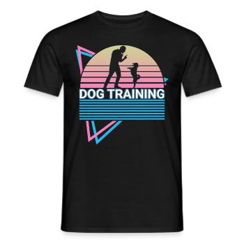 Dog Training Retro Trainer - Men's T-Shirt - black - Front - AI Model Male 178 light (178cm)