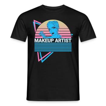 Maquilleuse rétro - T-shirt homme - noir - Devant - AI Model Male 178 light (178cm)