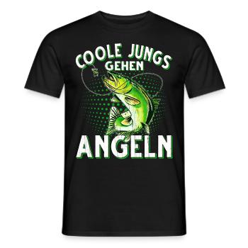 Coole Jungs Gehen Angeln Fischen Angler - Männer T-Shirt - Schwarz - Vorne - AI Model Male 178 light (178cm)
