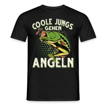 Coole Jungs Gehen Angeln Fischen Angler - Männer T-Shirt - Schwarz - Vorne - AI Model Male 178 light (178cm)