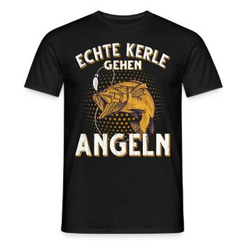 Echte Kerle Gehen Angeln Fischen Angler - Männer T-Shirt - Schwarz - Vorne - AI Model Male 178 light (178cm)