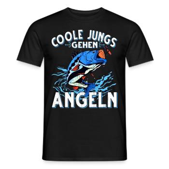 Coole Jungs Gehen Angeln Fischen Angler - Männer T-Shirt - Schwarz - Vorne - AI Model Male 178 light (178cm)