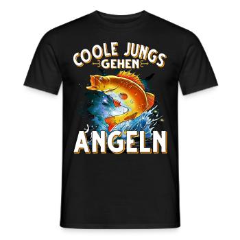 Coole Jungs Gehen Angeln Fischen Angler - Männer T-Shirt - Schwarz - Vorne - AI Model Male 178 light (178cm)