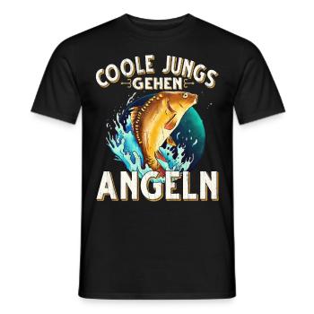 Coole Jungs Gehen Angeln Fischen Angler - Männer T-Shirt - Schwarz - Vorne - AI Model Male 178 light (178cm)