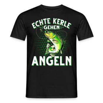 Echte Kerle Gehen Angeln Fischen Angler - Männer T-Shirt - Schwarz - Vorne - AI Model Male 178 light (178cm)