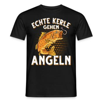 Echte Kerle Gehen Angeln Fischen Angler - Männer T-Shirt - Schwarz - Vorne - AI Model Male 178 light (178cm)
