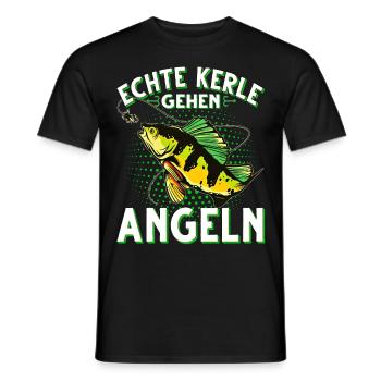 Echte Kerle Gehen Angeln Fischen Angler - Männer T-Shirt - Schwarz - Vorne - AI Model Male 178 light (178cm)