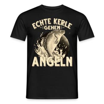 Echte Kerle Gehen Angeln Fischen Angler - Männer T-Shirt - Schwarz - Vorne - AI Model Male 178 light (178cm)
