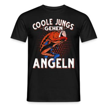Coole Jungs Gehen Angeln Fischen Angler - Männer T-Shirt - Schwarz - Vorne - AI Model Male 178 light (178cm)