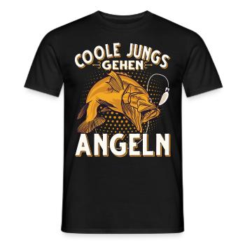 Coole Jungs Gehen Angeln Fischen Angler - Männer T-Shirt - Schwarz - Vorne - AI Model Male 178 light (178cm)