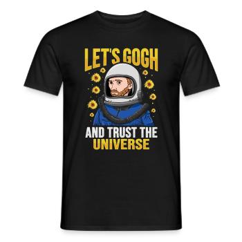 Van Gogh Astronaut - Men's T-Shirt - black - Front - AI Model Male 178 light (178cm)