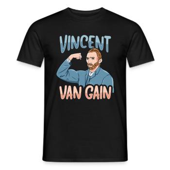 Vincent Van Gain Van Gogh Art lover - Men's T-Shirt - black - Front - AI Model Male 178 light (178cm)
