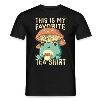 Cottagecore Esthétique Grenouille Sirotant du thé - T-shirt homme - noir - Devant - AI Model Male 178 light (178cm)