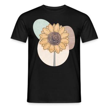 Bohemian Aesthetic Sunflower Retro Pastel - Männer T-Shirt - Schwarz - Vorne - AI Model Male 178 light (178cm)