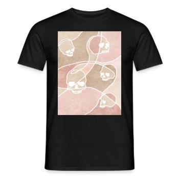 Bohemian Aesthetic Gothic Skull Goth Retro Pastel - Männer T-Shirt - Schwarz - Vorne - AI Model Male 178 light (178cm)