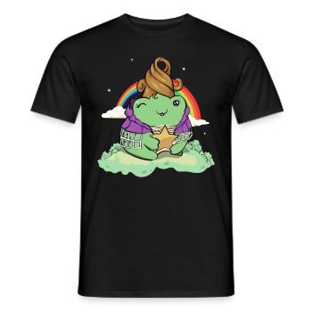 Avant Garde Aesthetic Funny Kawaii Frog - Men's T-Shirt - black - Front - AI Model Male 178 light (178cm)