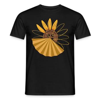 Avant Garde Aesthetic Sunflower Button Weirdcore - Men's T-Shirt - black - Front - AI Model Male 178 light (178cm)