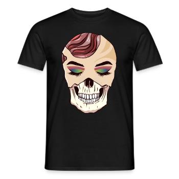 Avant Garde Aesthetic Gothic Skull Goth Hippie - Men's T-Shirt - black - Front - AI Model Male 178 light (178cm)