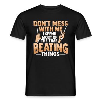 Conception de percussions de batterie - T-shirt homme - noir - Devant - AI Model Male 178 light (178cm)