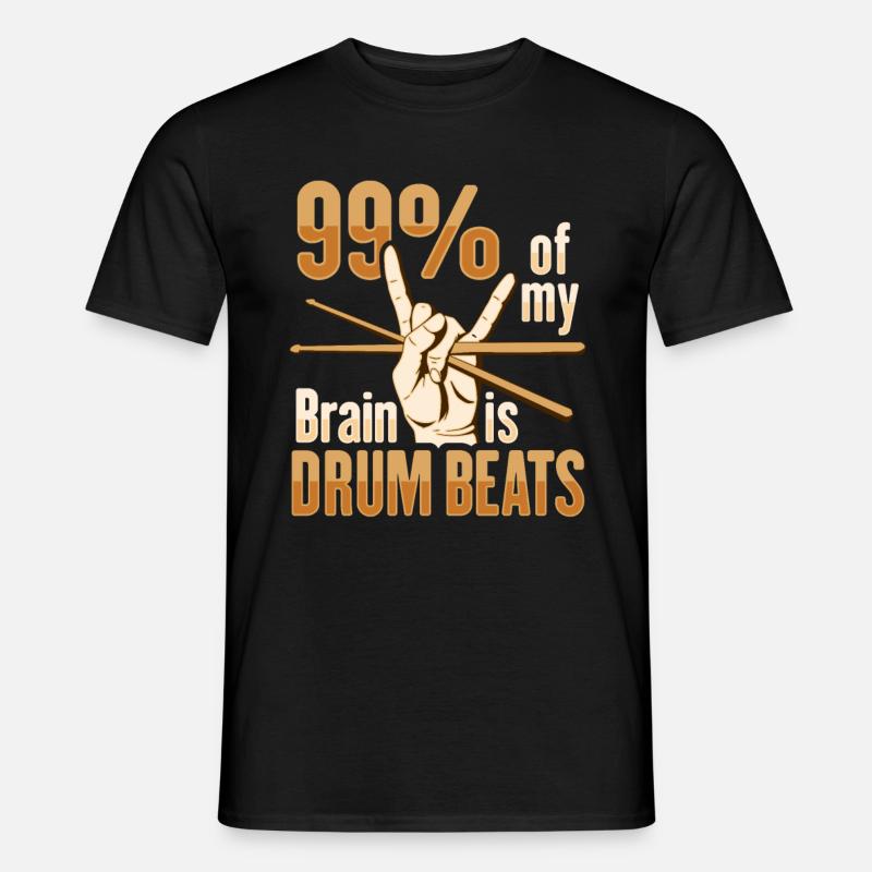 Conception de percussions de batterie - T-shirt homme - noir