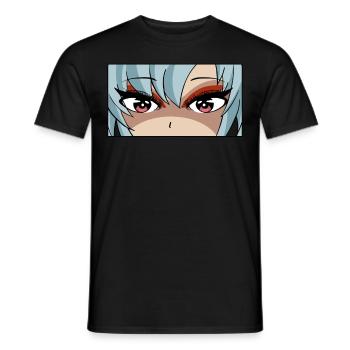 Avant Garde Aesthetic Anime Girl Eyes - Men's T-Shirt - black - Front - AI Model Male 178 light (178cm)
