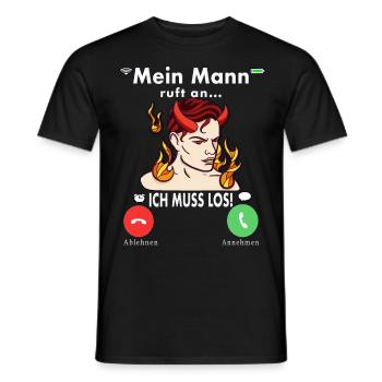 Meine Mann Teufel Lustig Humor Hochzeitstag - Männer T-Shirt - Schwarz - Vorne - AI Model Male 178 light (178cm)