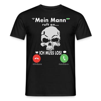 Meine Mann Teufel Lustig Humor Hochzeitstag - Männer T-Shirt - Schwarz - Vorne - AI Model Male 178 light (178cm)
