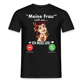Meine Frau Teufel Lustig Humor Hochzeitstag - Männer T-Shirt - Schwarz - Vorne - AI Model Male 178 light (178cm)