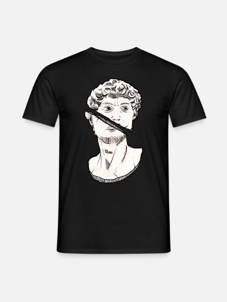 Art Academia Aesthetic David Statue Greek Statue - Männer T-Shirt - Schwarz