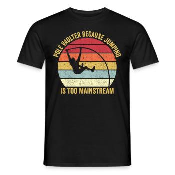 Fun Pole Vault Pole Vault - Men's T-Shirt - black - Front - AI Model Male 178 light (178cm)