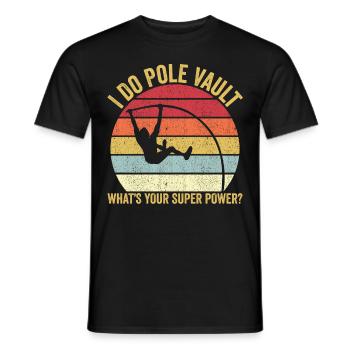 Saut à la perche amusant Saut à la perche - T-shirt homme - noir - Devant - AI Model Male 178 light (178cm)