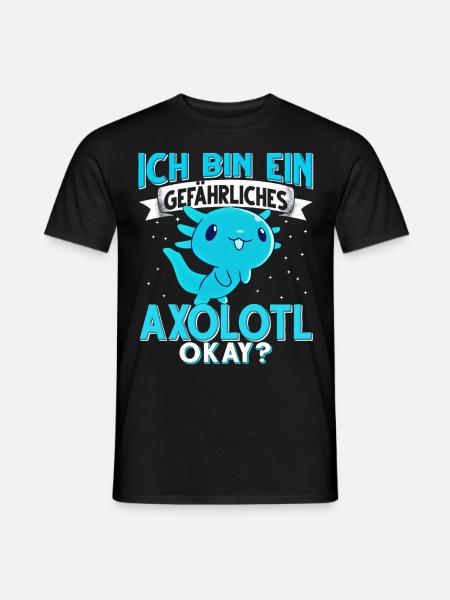 Axolotl - Männer T-Shirt - Schwarz