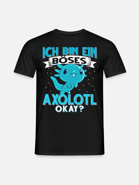 Axolotl - Männer T-Shirt - Schwarz