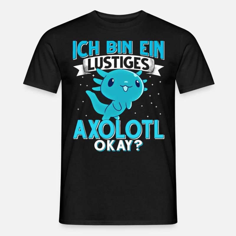 Axolotl - Männer T-Shirt - Schwarz