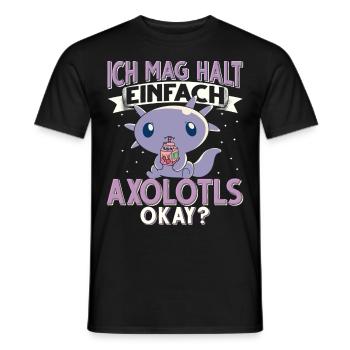 Axolotl - Männer T-Shirt - Schwarz - Vorne - AI Model Male 178 light (178cm)
