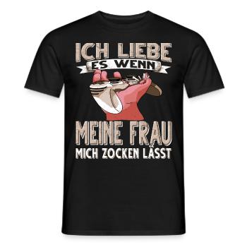 Gamer Ich Liebe meine Frau Zocker Zocken - Männer T-Shirt - Schwarz - Vorne - AI Model Male 178 light (178cm)