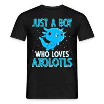 Axolotl. Juste un garçon qho aime les axolotls - T-shirt homme - noir - Devant - AI Model Male 178 light (178cm)