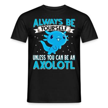 Axolotl - Männer T-Shirt - Schwarz - Vorne - AI Model Male 178 light (178cm)