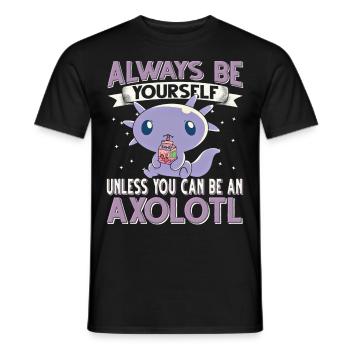 Axolotl - Männer T-Shirt - Schwarz - Vorne - AI Model Male 178 light (178cm)